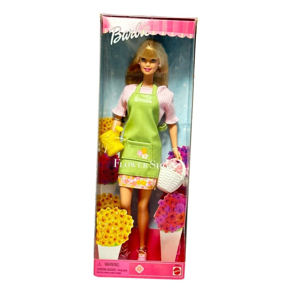 Flower Shop Barbie Fashion Doll 11 in New Box Green Floral Mattel 1999‎ Vintage